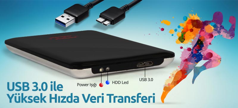 Hiper HD-3025 2.5'' Usb 3.0 Sata HDD Kutusu Deri Kılıf Hediyeli 2
