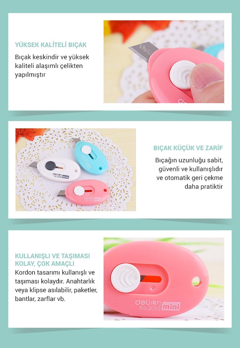 PM-14375 Çelik Bıçaklı Mini Tekli Falçata Maket Bıçağı İçerik