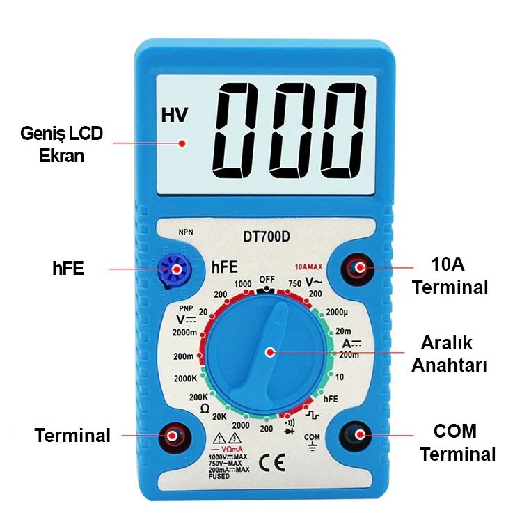  Jumbo Display Dijital Ölçü Aleti 
