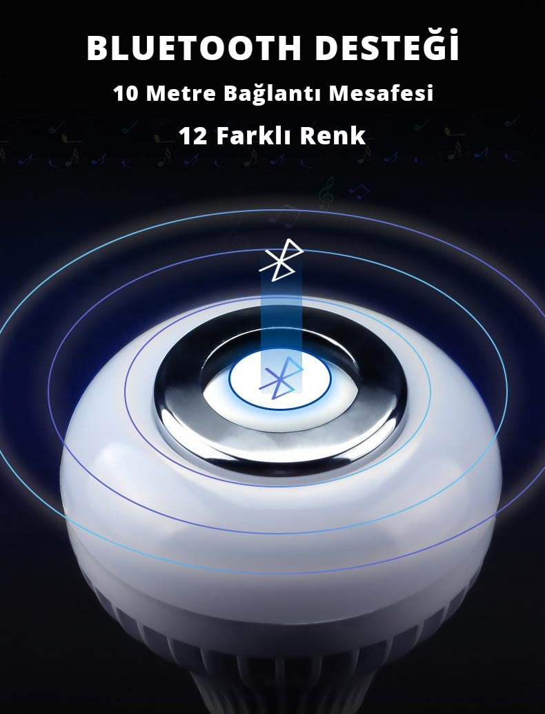  Bluetooth Müzik Çalar Kumandalı Rgb Ampul