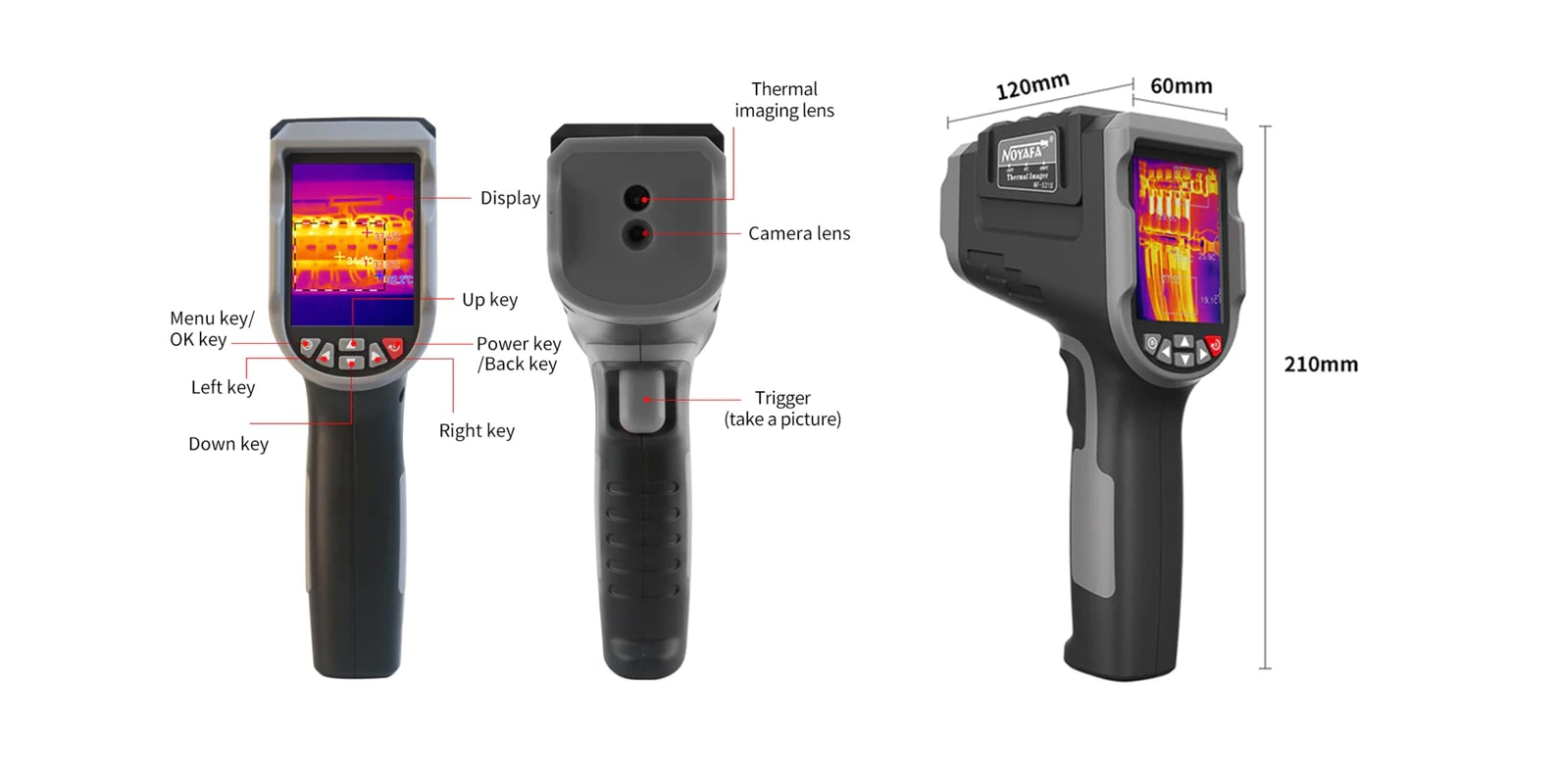 NF 521S Termal Görüntüleyici Ölçüleri