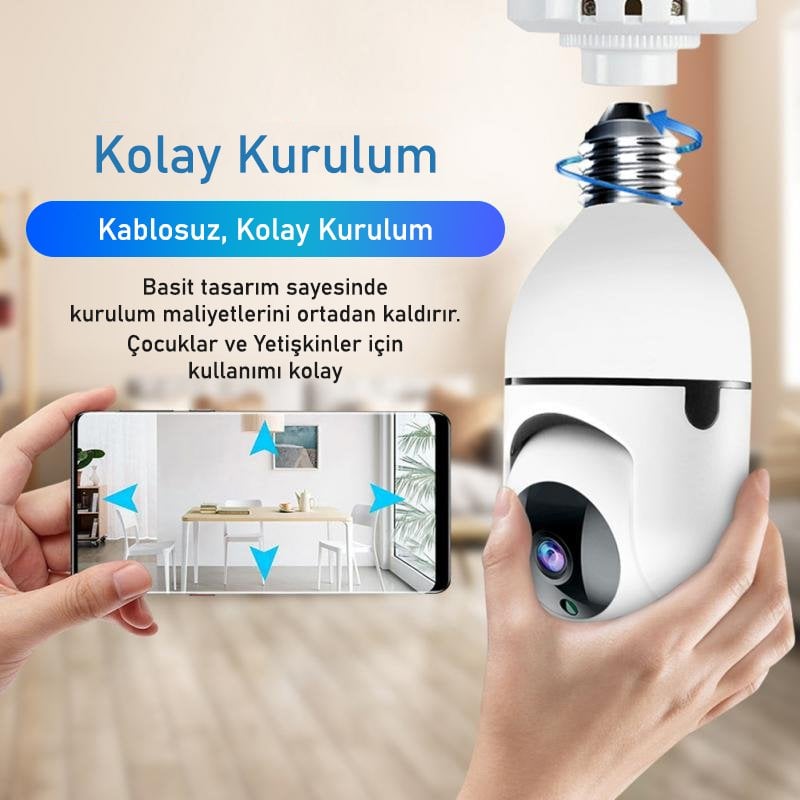 PM-8062 2 MP Tüya Destekli E27 Ampül Kamera