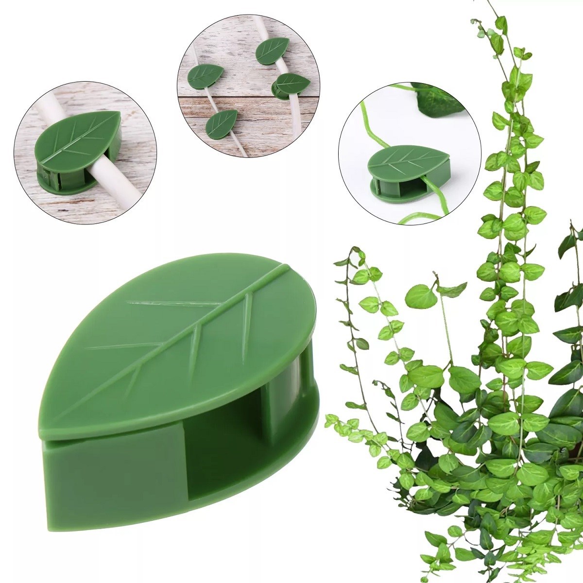 10 lu Yaprak Tasarımlı Kablo Bitki Sarmaşık Düzenleyici Yapışkanlı Klipsler