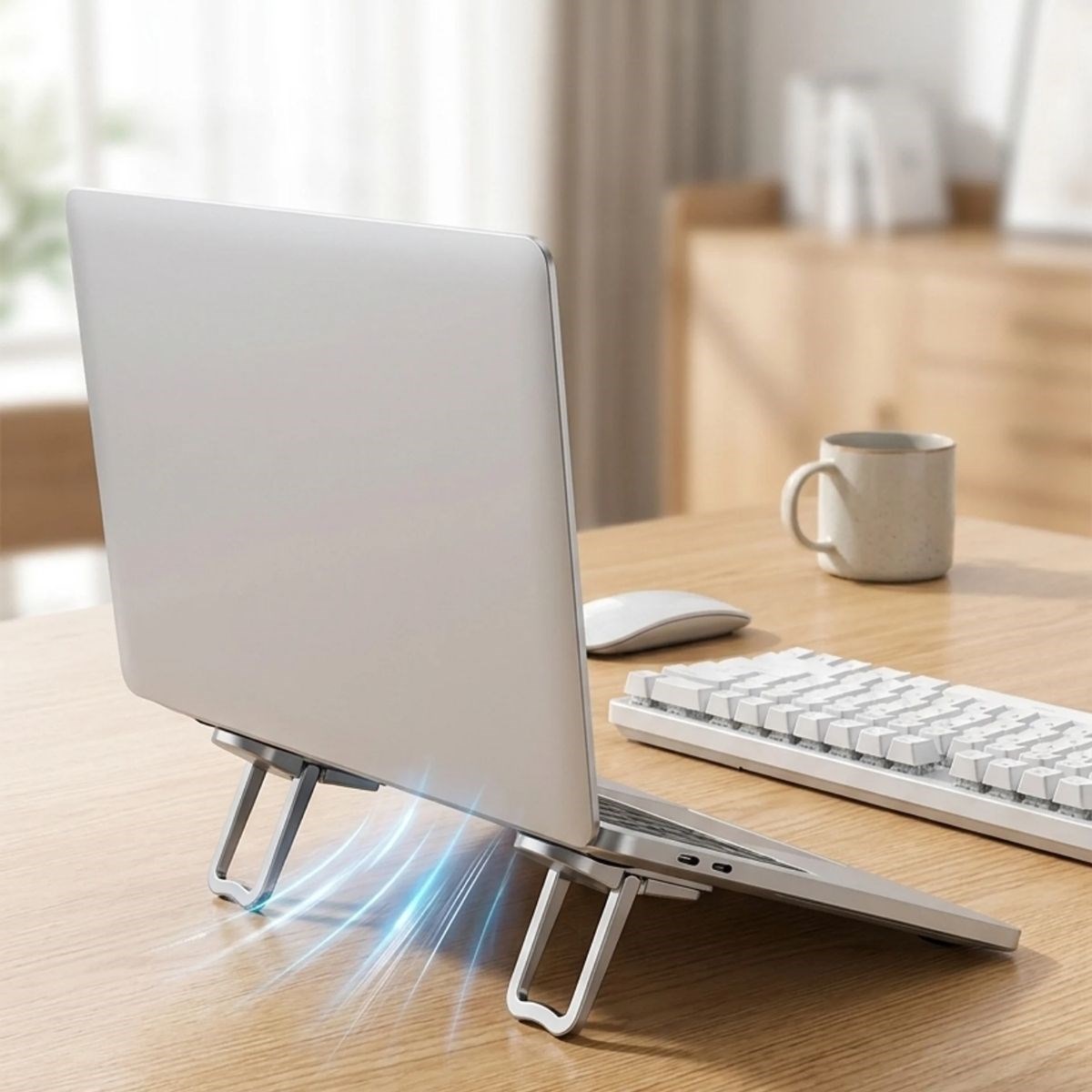 1 Çift Yapışkanlı Katlanabilir Laptop Standı – Mini Notebook Yükseltici, Taşınabilir Kaymaz Laptop Ayağı