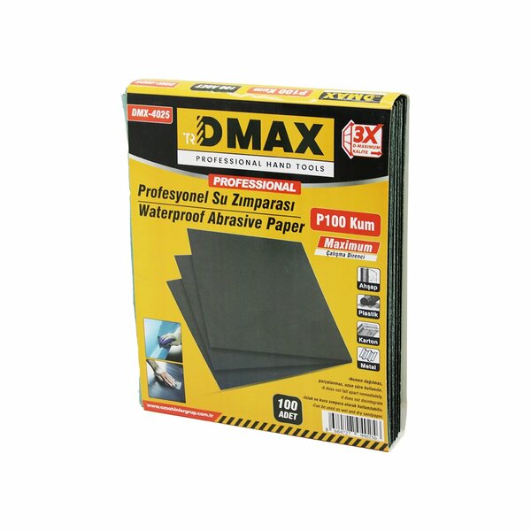 100 ADET P100 KUM - KAĞIT - SU ZIMPARASI -230X280MM - KULLANIM= METAL - AHŞAP - PLASTİK - KARTON