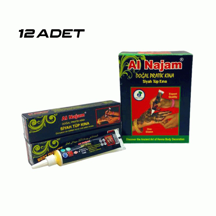 12 ADET AL NAJAM SİYAH TÜP KINA 30GR