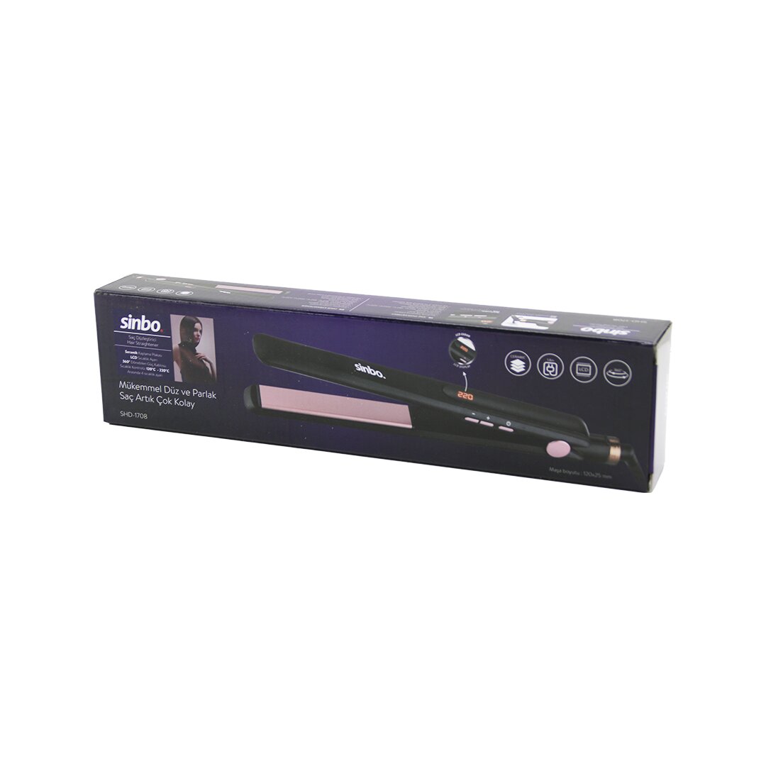 120X25MM DİJİTAL SAÇ DÜZLEŞTİRİCİ MAKİNE SERAMİK KAPLAMA 120-220℃ 360° KABLO=1.8MT SHD-1708