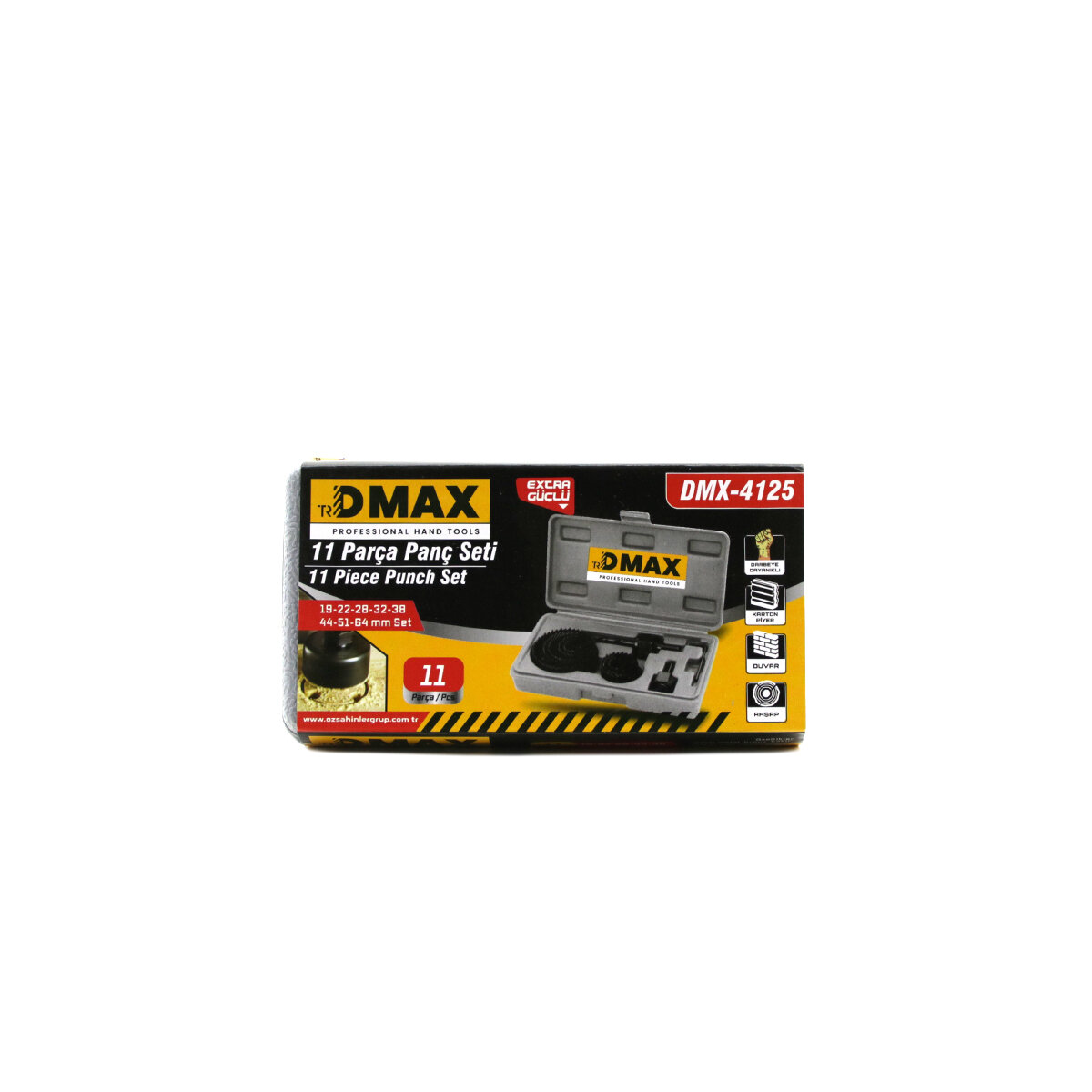 1İN1 BUAT AÇMA PANÇ SETİ METAL - AHŞAP - PVC - ALÇIPAN - PLS. 19-22-29-32-38-44-51-64MM