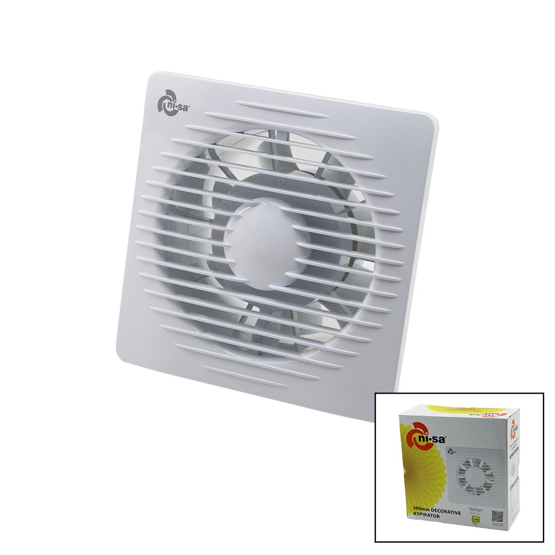 200 8İNÇ BANYO TUVALET HAVALANDIRMA ASPİRATÖRÜ 40W 200M3/H  EBT-200