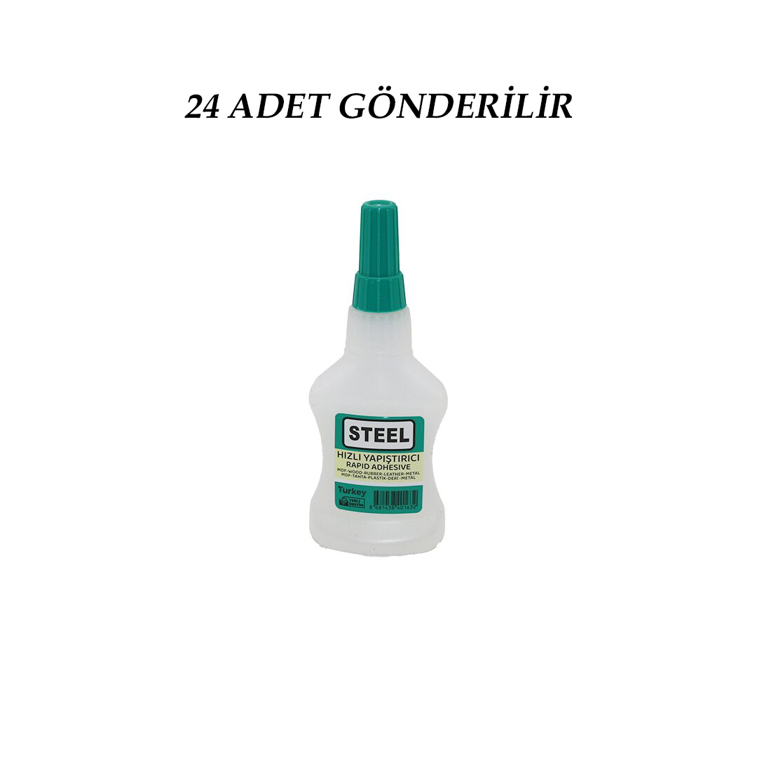 24 ADET WİNCELL STEEL HIZLI YAPIŞTIRICI 37GR MDF-AHŞAP-METAL-PLASTİK-DERİ