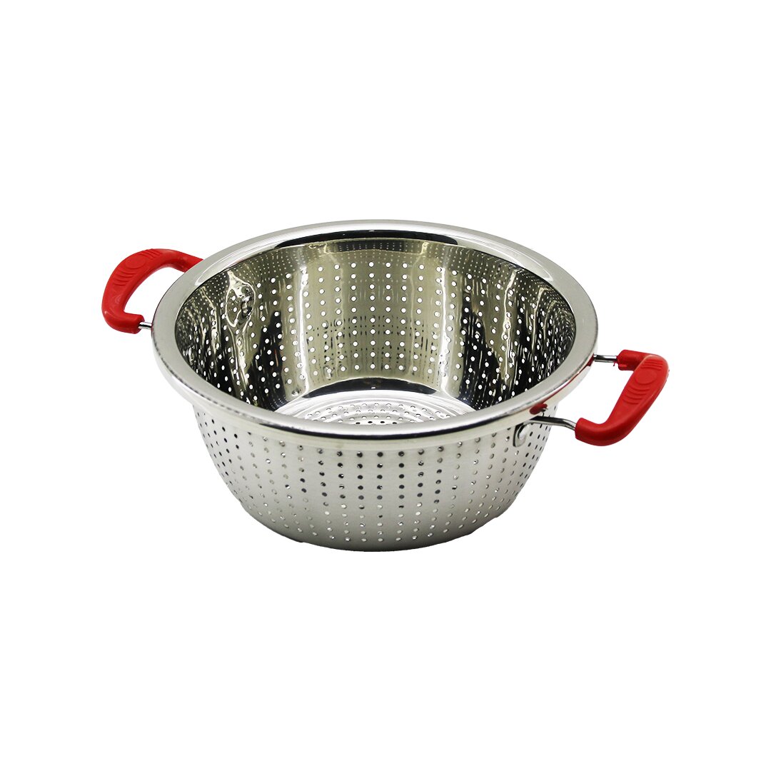 24CM PLASTİK KULPLU ÇELİK SEPET METAL SÜZGEÇ