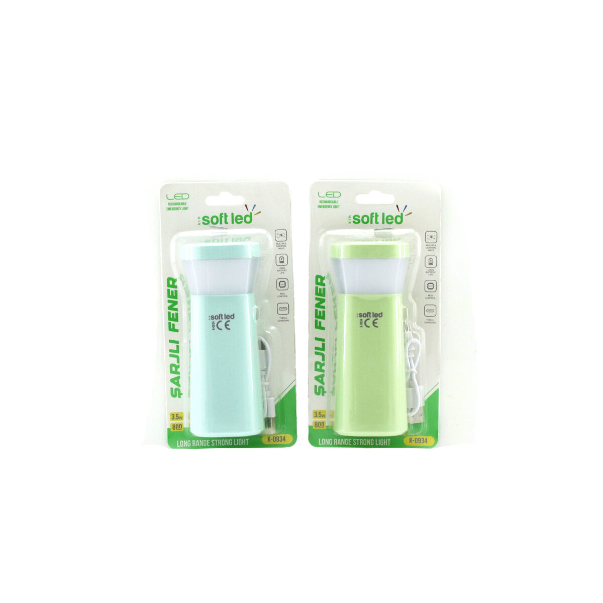 2IN1 - TEK LED USB TO TYPE-C ŞARJLI EL FENERİ 2.5W - 5W K-0934