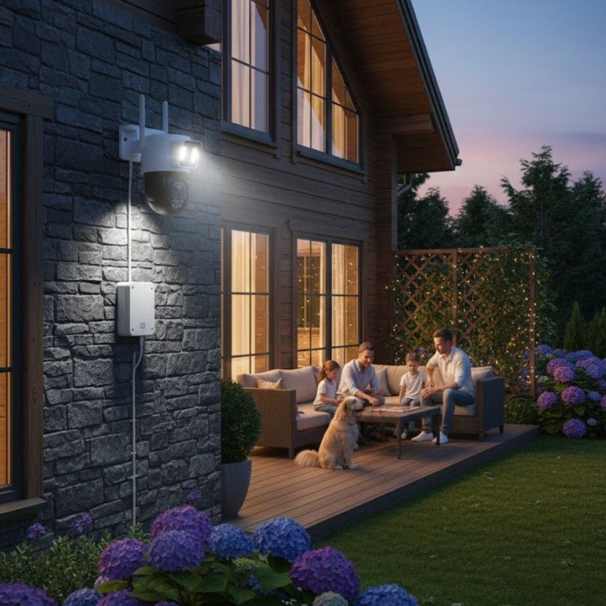 3 Kameralı Kablolu Akıllı Güvenlik Kamerası – 360° PTZ Hareketli, Çift Antenli, WiFi IP, Gece Görüşlü Dış Mekan Kamera
