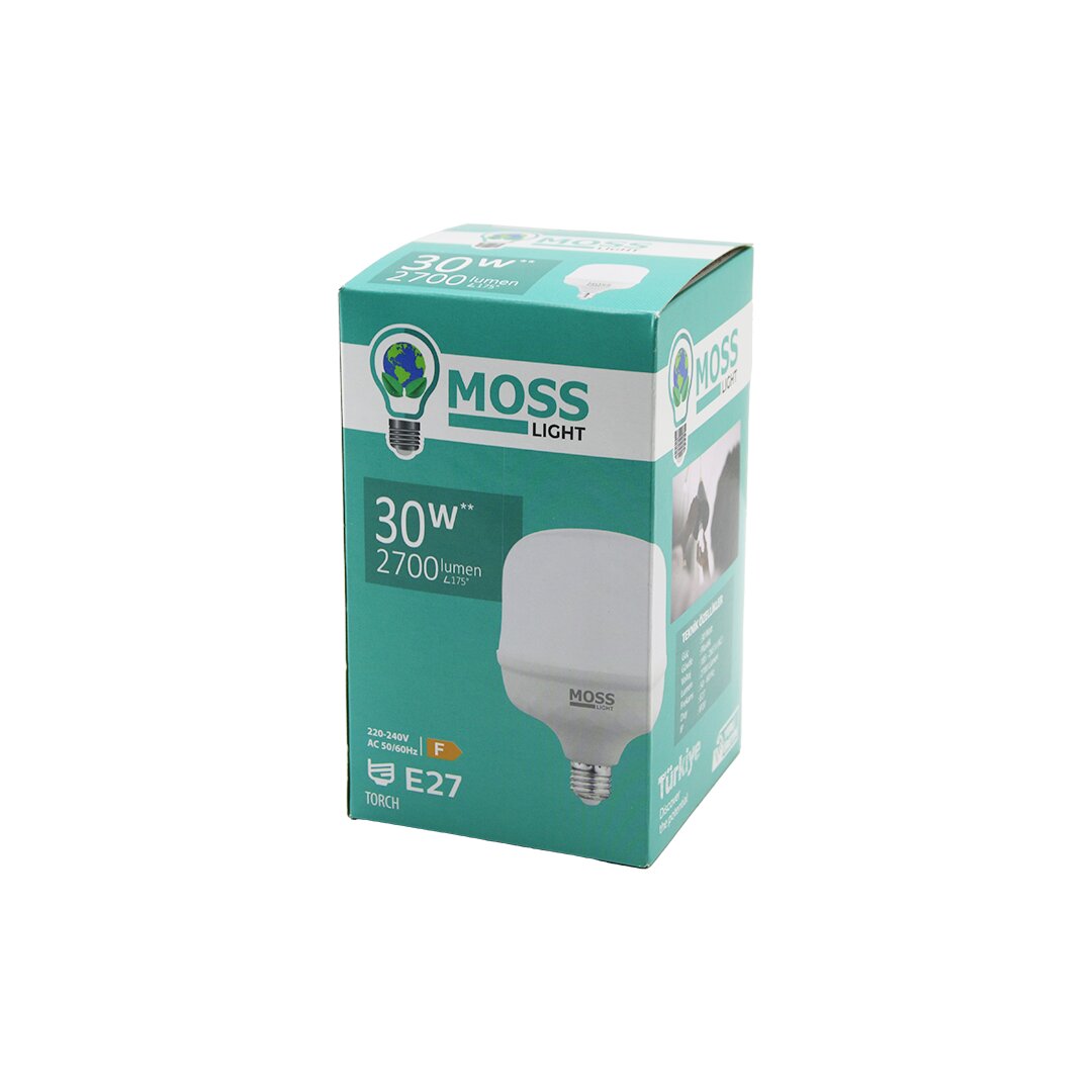 30W  TORCH  LED AMPUL PLASTİK E27 2700LUMEN L175° 5000 SAAT ÖMÜR IP20 185-265V AC MS-3097