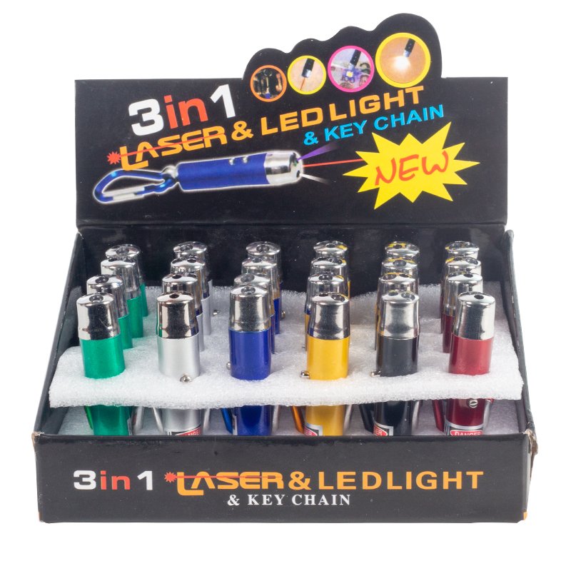 3IN1 KIRMIZI LASER POINT - PARA KONTROL VE EL FENERİ