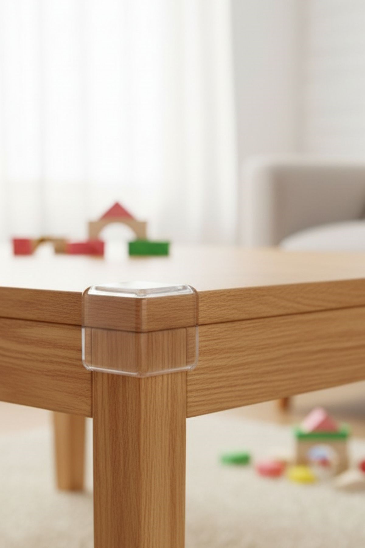 4 Adet Kendiliğinden 3M Yapışkanlı Yumuşak ve Esnek Yapıda Sehpa,Masa,Dolap Köşe Koruyucu Aparat