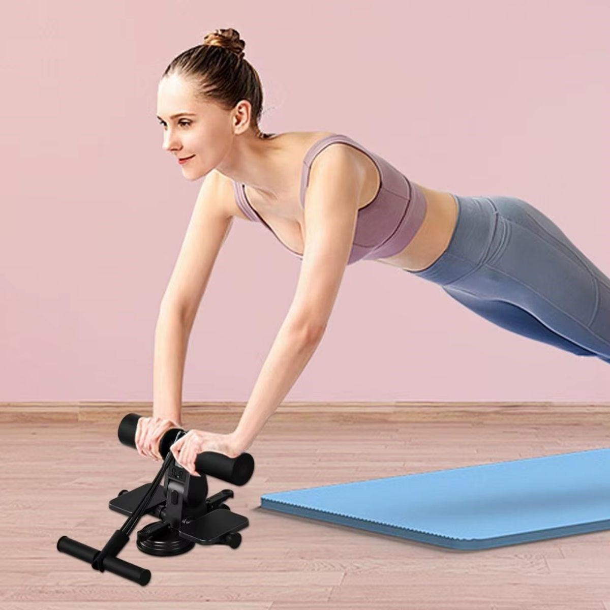 4 Direnç Bantlı Mekik Çekme Spor Aleti – Karın, Kol ve Tüm Vücut İçin Evde Egzersiz Aleti