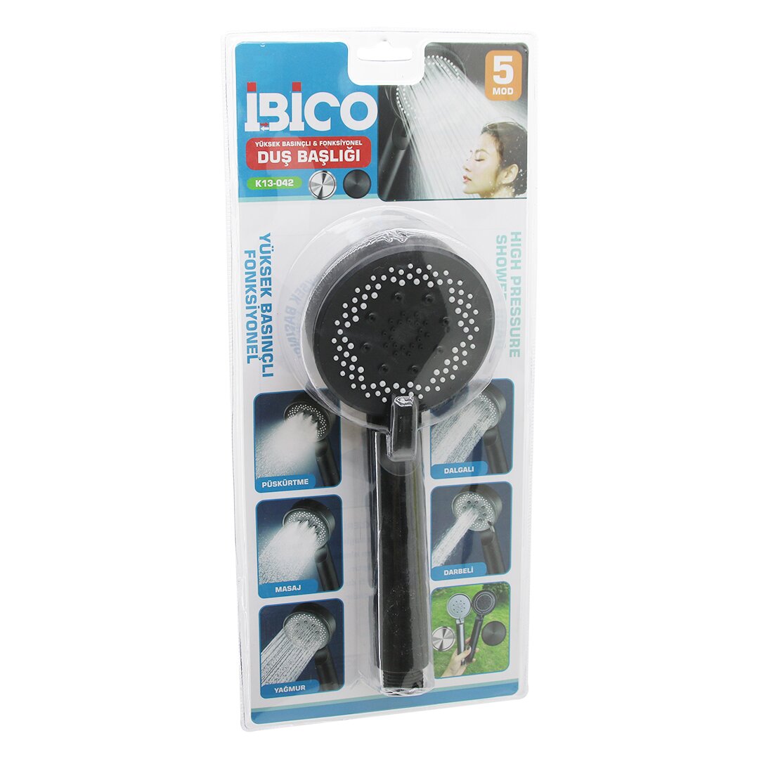 5 MOD YUVARLAK=8.7CM DUŞ BAŞLIK KADEMELİ VAKUMLU SİYAH GÖVDE - SİYAH ZEMİN - BEYAZ-SYH İĞNE SAP:14CM