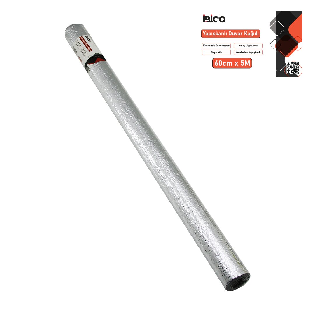 5MT X 60CM ALÜMİNYUM GÜMÜŞ TEZGAH ÜSTÜ FOLYO STİCKER - DUVAR KAĞIT KENDİNDEN YAPIŞKANLI - EKO DEKORASYON - DAYANIKLI