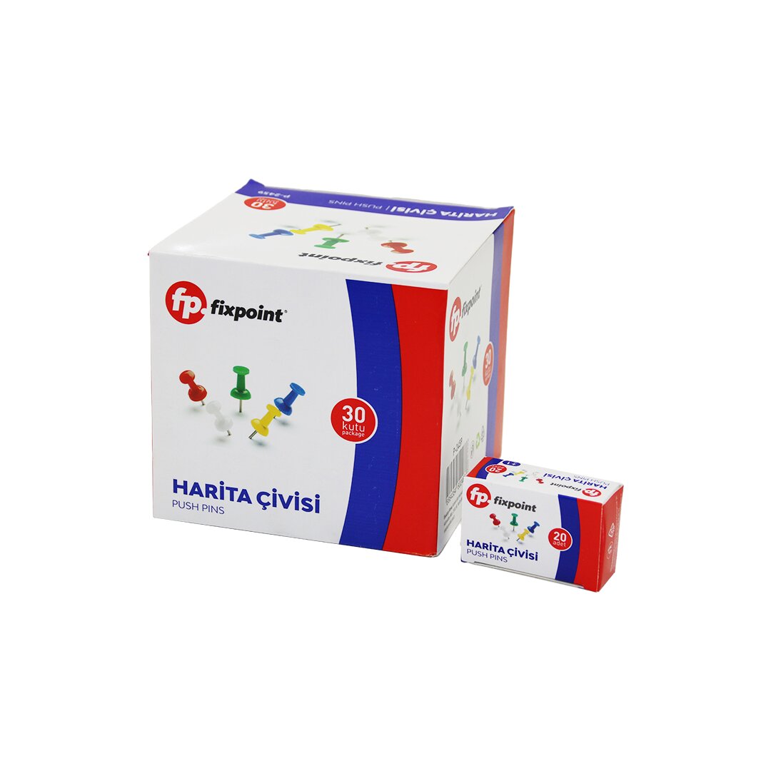 600 ADET HARİTA ÇİVİSİ RENKLİ = 20PCS X 30