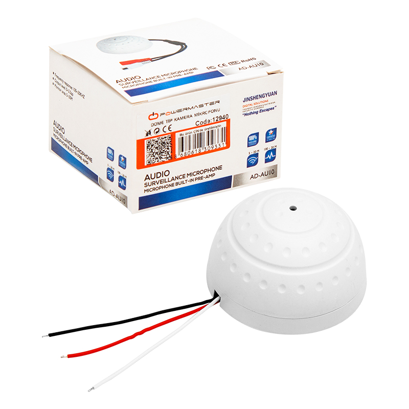 AD-AU10 KAMERA MİKROFONU DOME TİP  (9V-12VDC**5M2-150M2)
