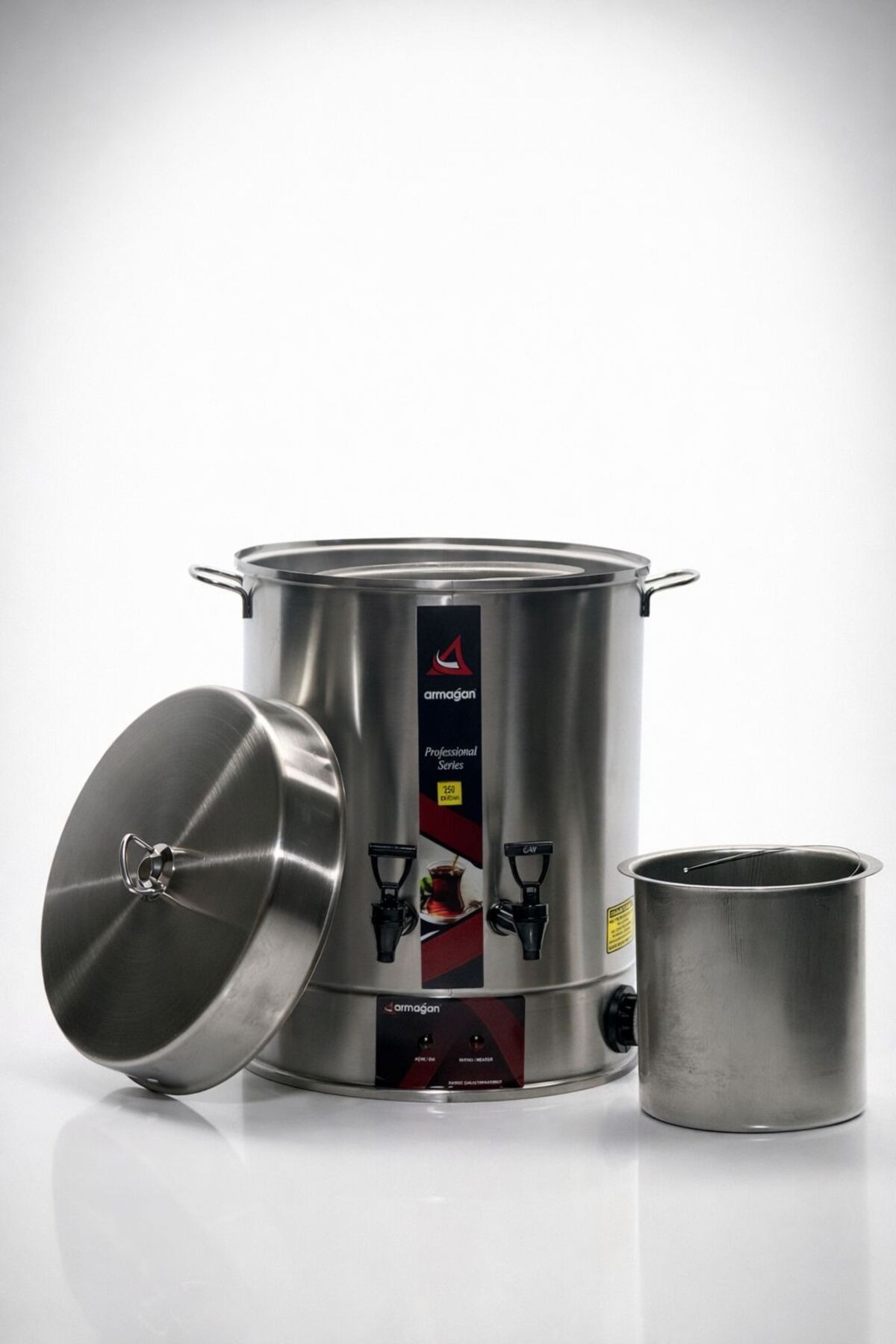 ARMAĞAN 250 BARDAK ÇAY OTOMATI ELEKTRİKLİ SEMAVER ÇAY MAKİNESİ ÇİFT MUSLUK 2500W