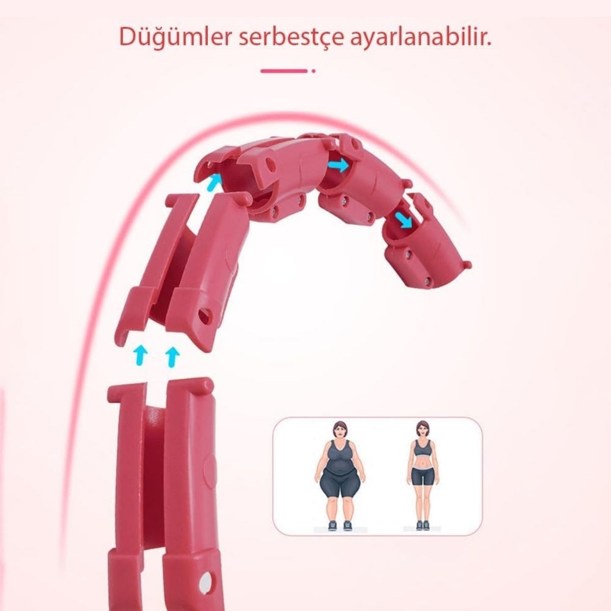 Ayarlanabilir Zayıflatıcı Hulahop Bel ve Karın Bölgesi İçin İnceltici Fitness Aleti Spor Çemberi