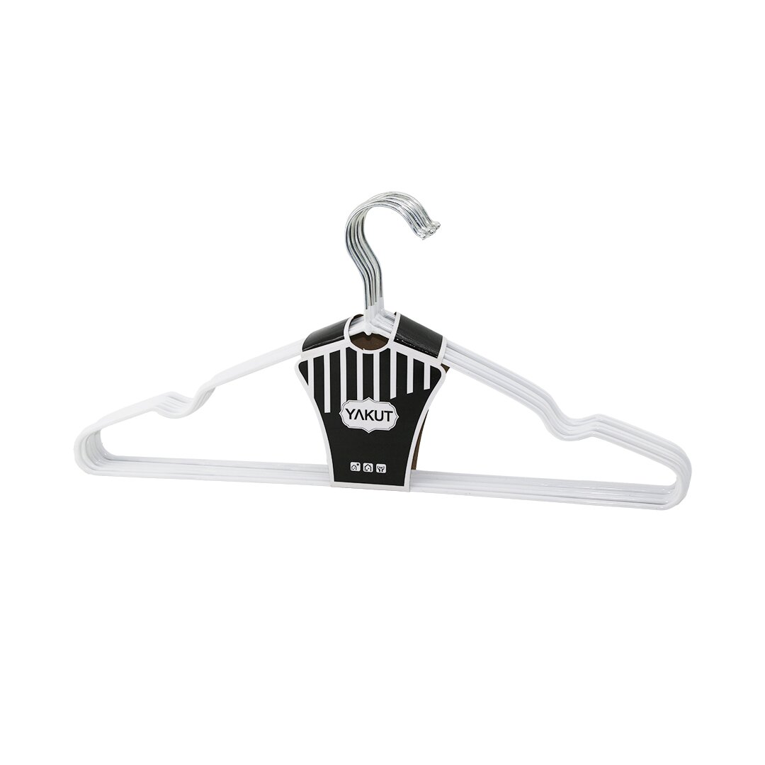 BEYAZ 10PCS SİLİKON KAPLAMALI METAL ELBİSE ASKISI 40CM