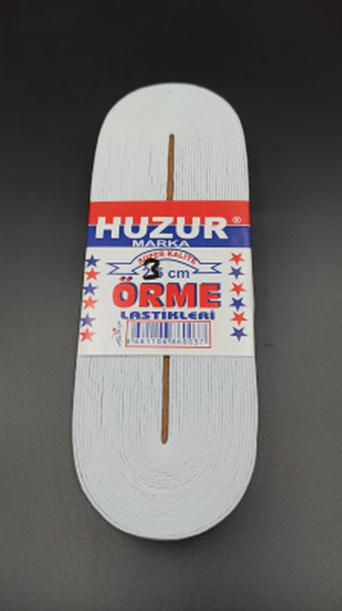 BEYAZ - 3CM PAÇA LASTİK YASSI GENİŞ 10MT.