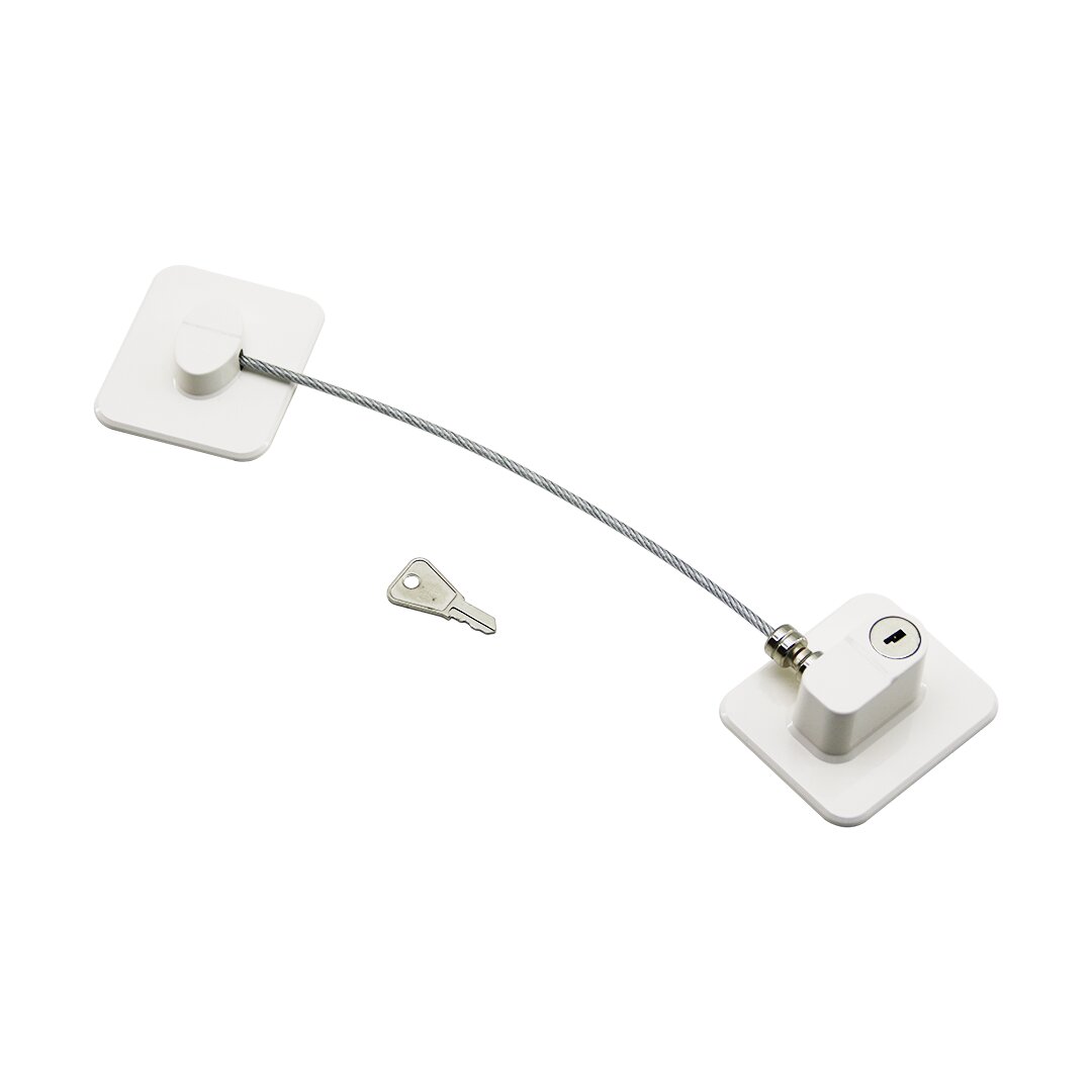 BEYAZ PLAKA   HALATLI  EMNİYET KİLİT  5X6CM YAPIŞKANLI MONTAJ=2PCS PLAKA   HALAT=18.8CM