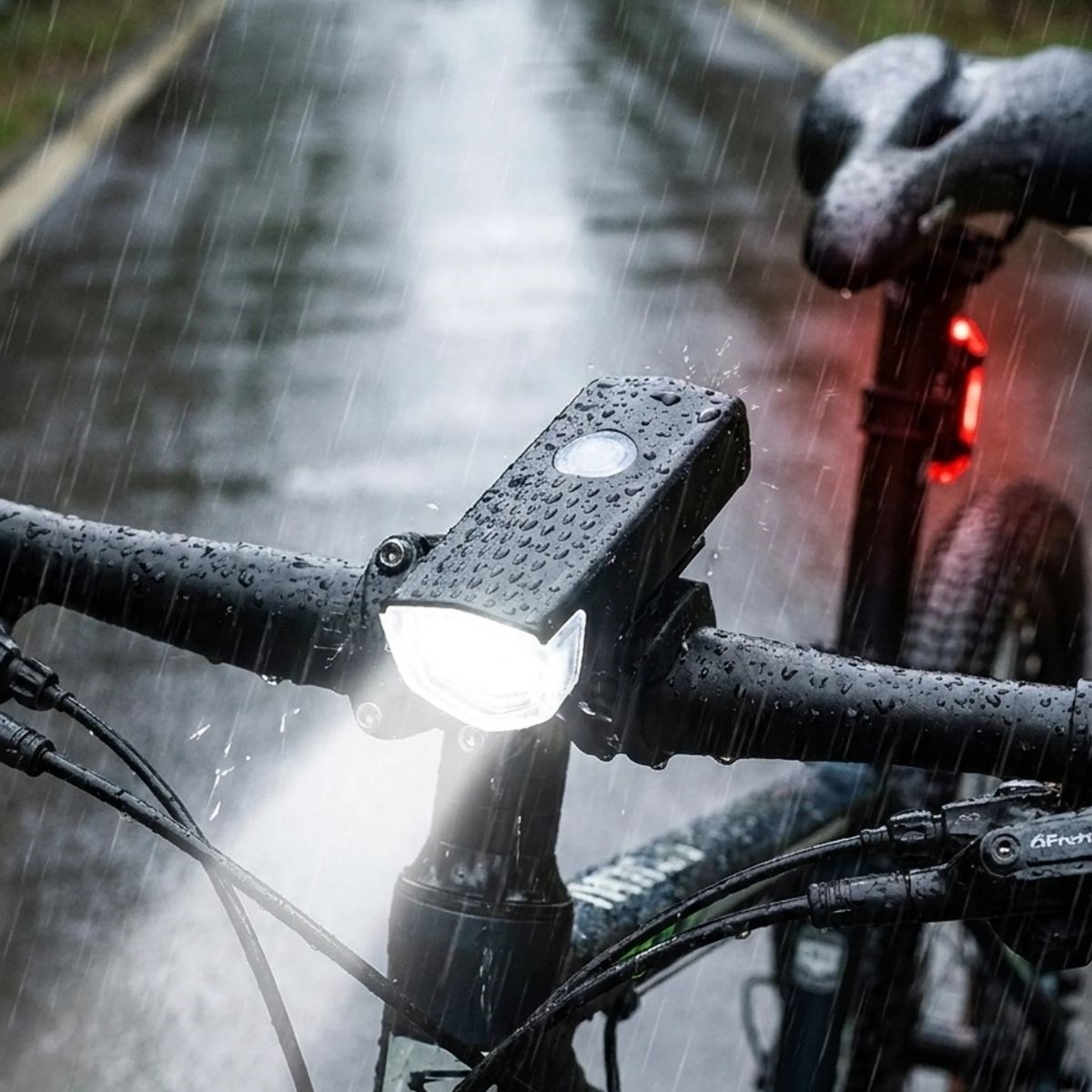Bisiklet Işık Seti – USB Şarjlı LED Ön Far + Arka Stop Lambası, Su Geçirmez Bisiklet Aydınlatma Seti