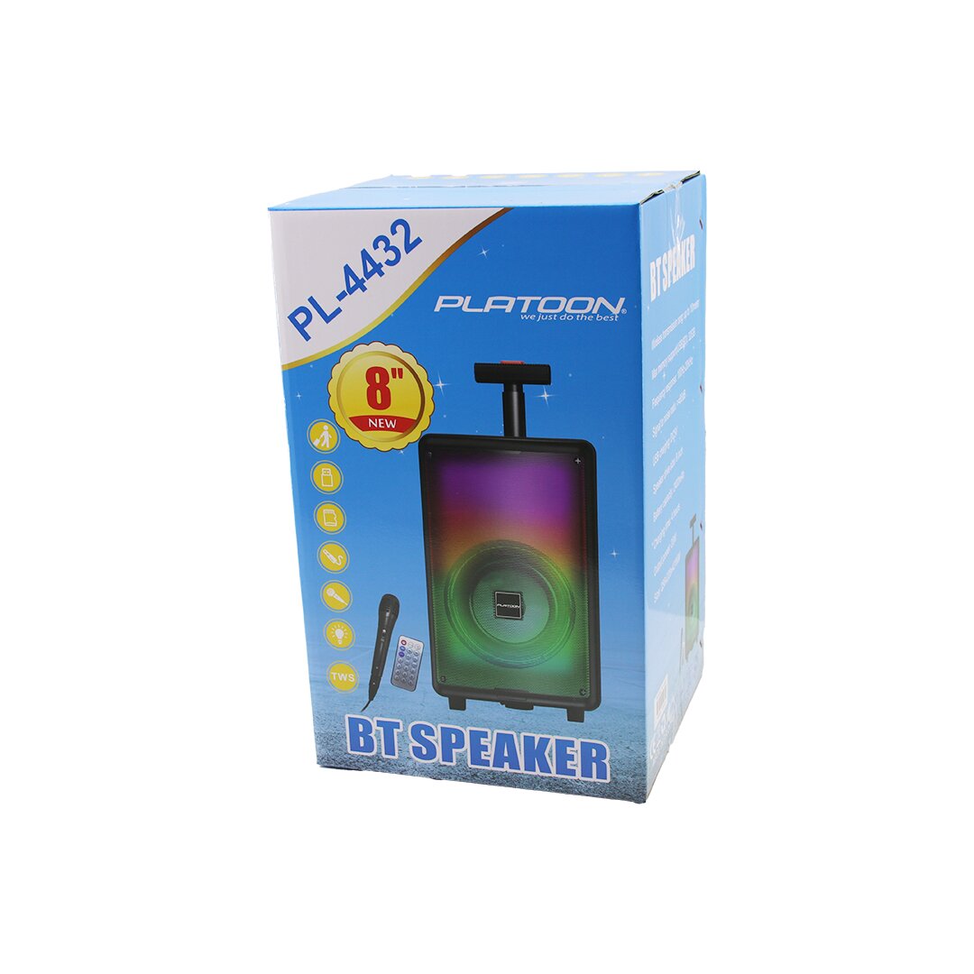 BLUETOOTH MİKROFON - KUMANDALI SPEAKER IŞIKLI 2400mAH 256x228x421MM 20W - 100HZ-20KHZ - 85dB PL-4432