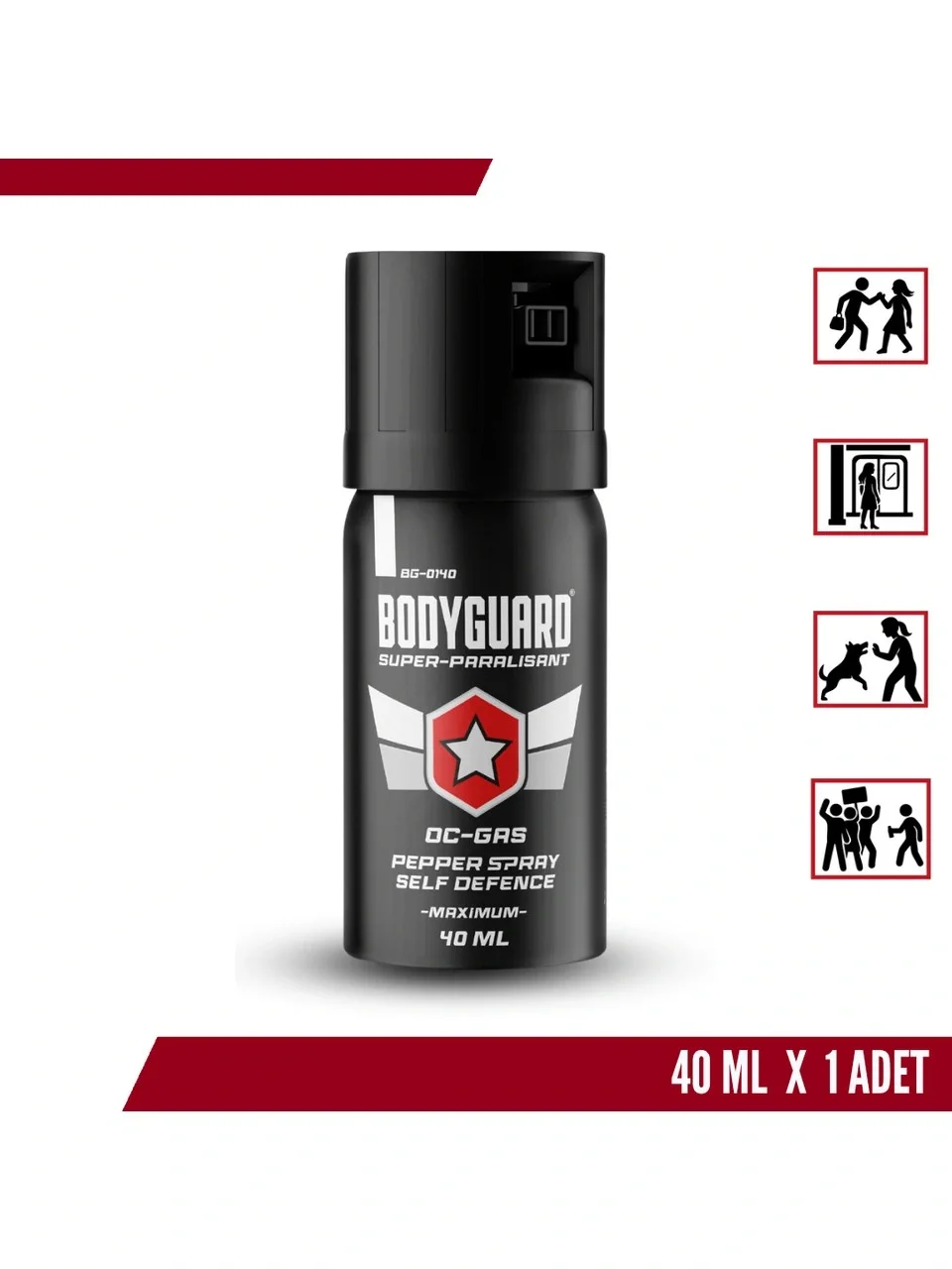 Bodyguard Biber Gazı Sprey 40ML Bodyguard (Göz Yaşartıcı Sprey)