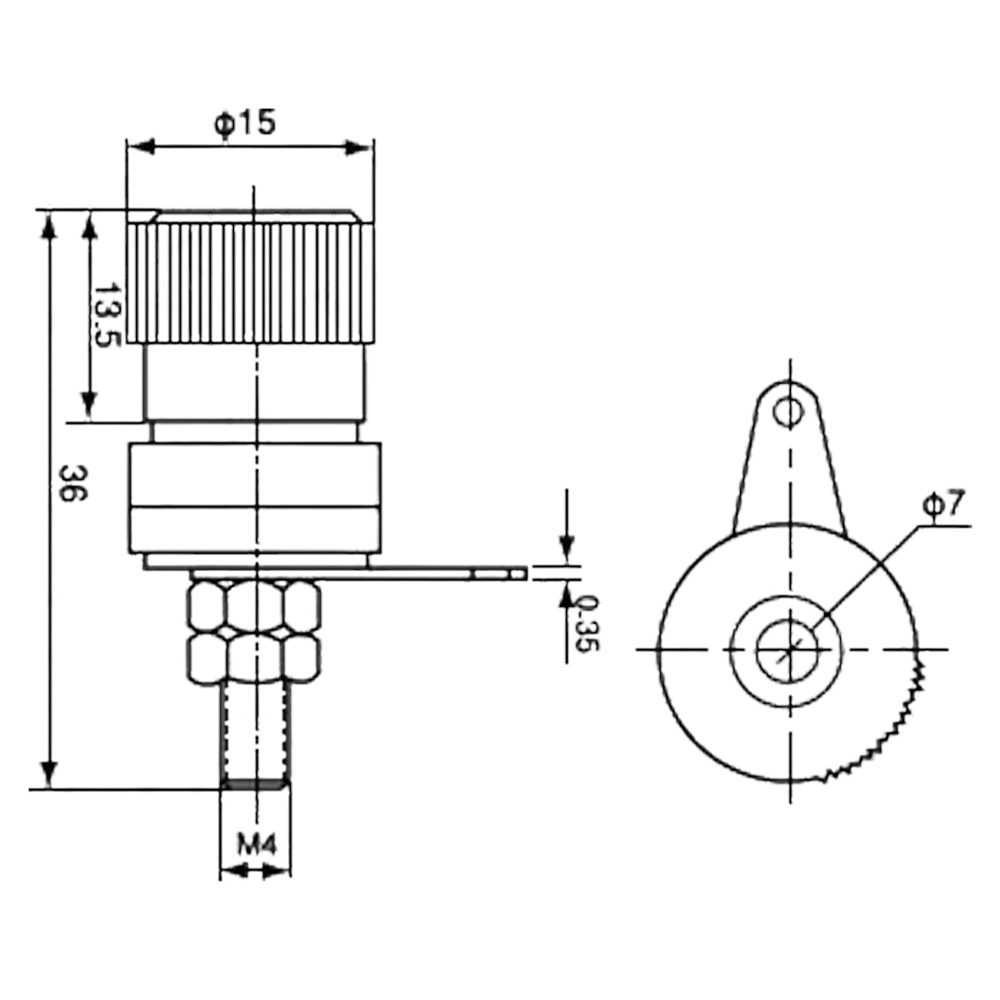 BORN FİŞ ŞASE * BORN KLEMENS SİYAH-KIRMIZI  (IC-239)