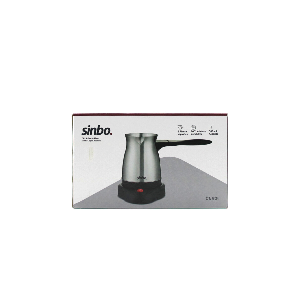 ÇELİK ELEKTRİKLİ CEZVE TÜRK KAHVE MAKİNESİ - 6FİNCAN=500ML 360° KABLOSUZ KULLANIM KATLANIR KULP 600W SCM-9039
