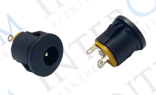 DC JAK 2.1MM YUVARLAK GEÇMELİ SİYAH (IC-257B)