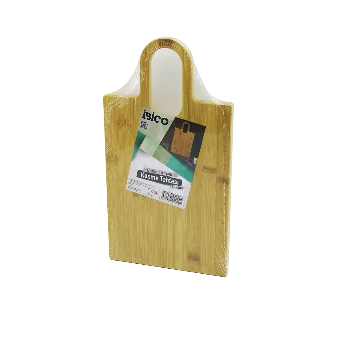 DİKDÖRTGEN=22X38CM AHŞAP BAMBU KESİM PANOSU - KESME TAHTASI OVAL KULPLU