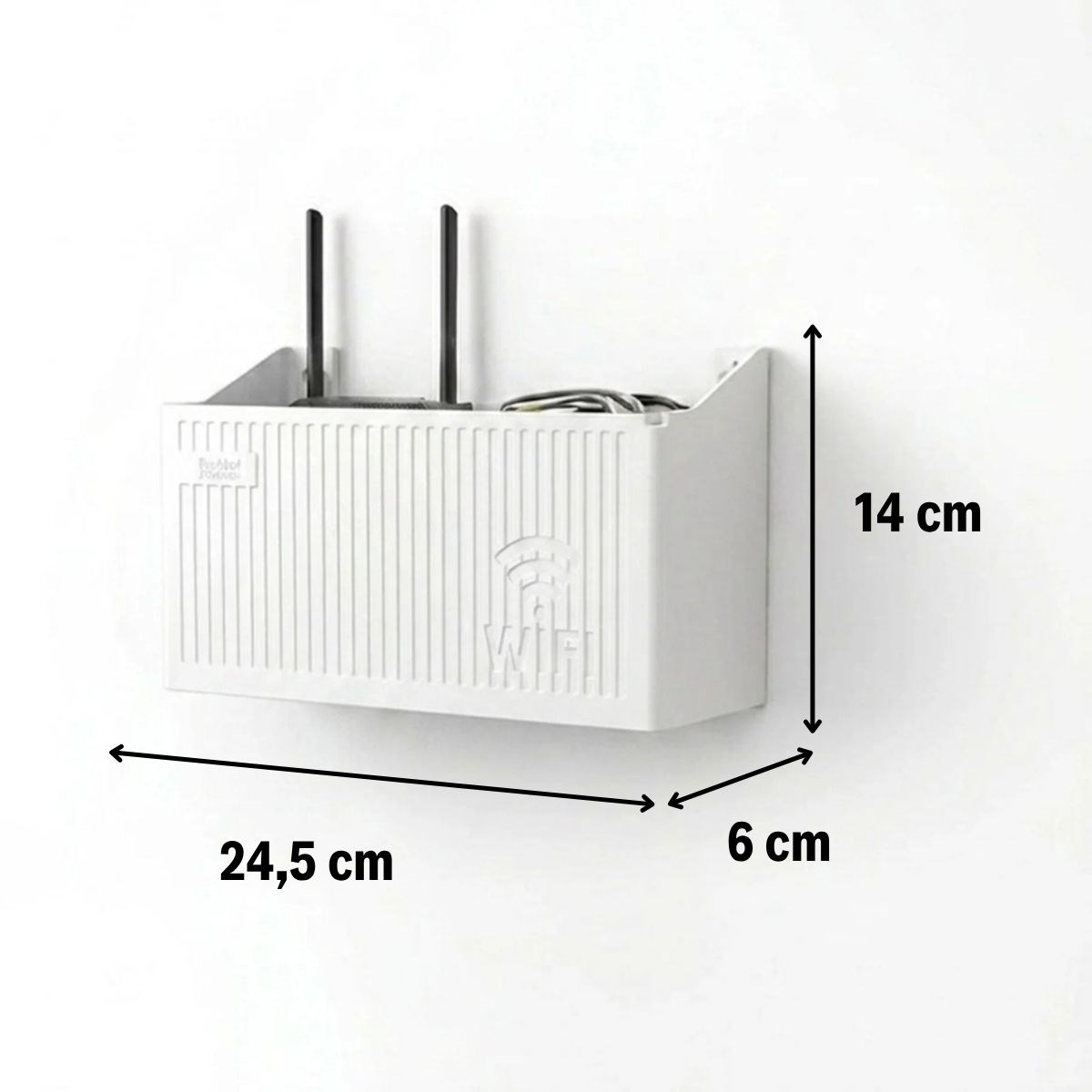 Duvar Tipi Wi-Fi Modem Saklama Kutusu(Beyaz) – Kablo Düzenleyici Router Raf Organizer