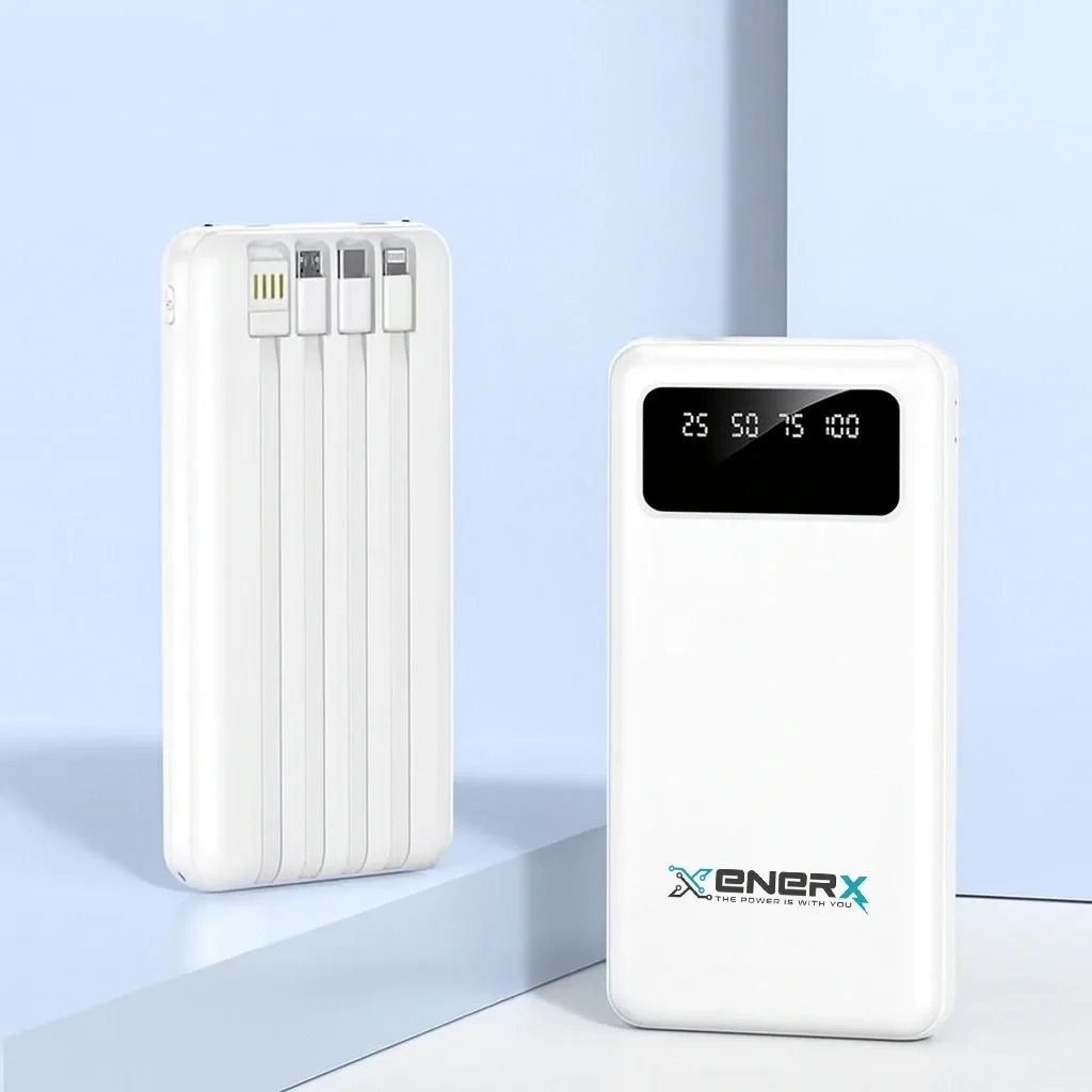 Enerx ENR-P20DC 20000 mAh 2.1 Amper Dahili Kablolu Powerbank Siyah