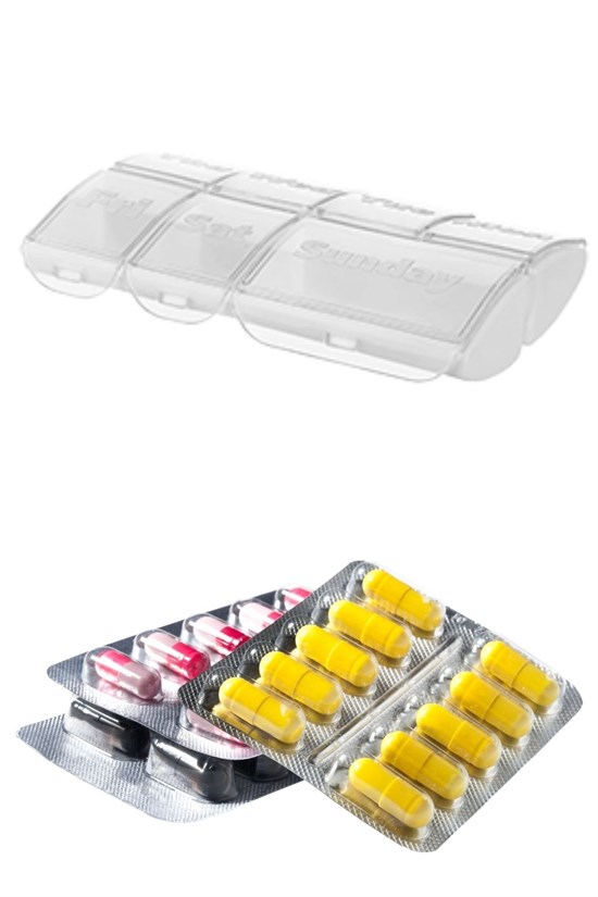 Haftalık 7 Bölmeli İlaç Saklama ve Hatırlatma Kutusu