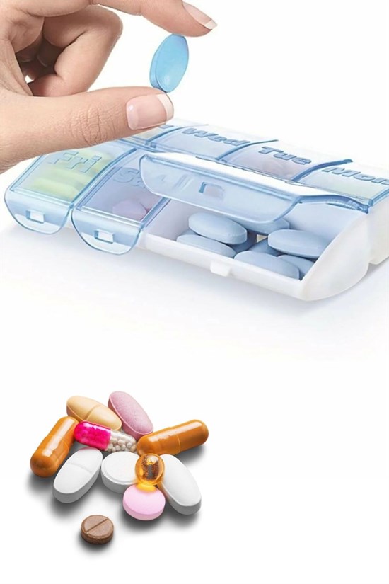 Haftalık 7 Bölmeli İlaç Saklama ve Hatırlatma Kutusu