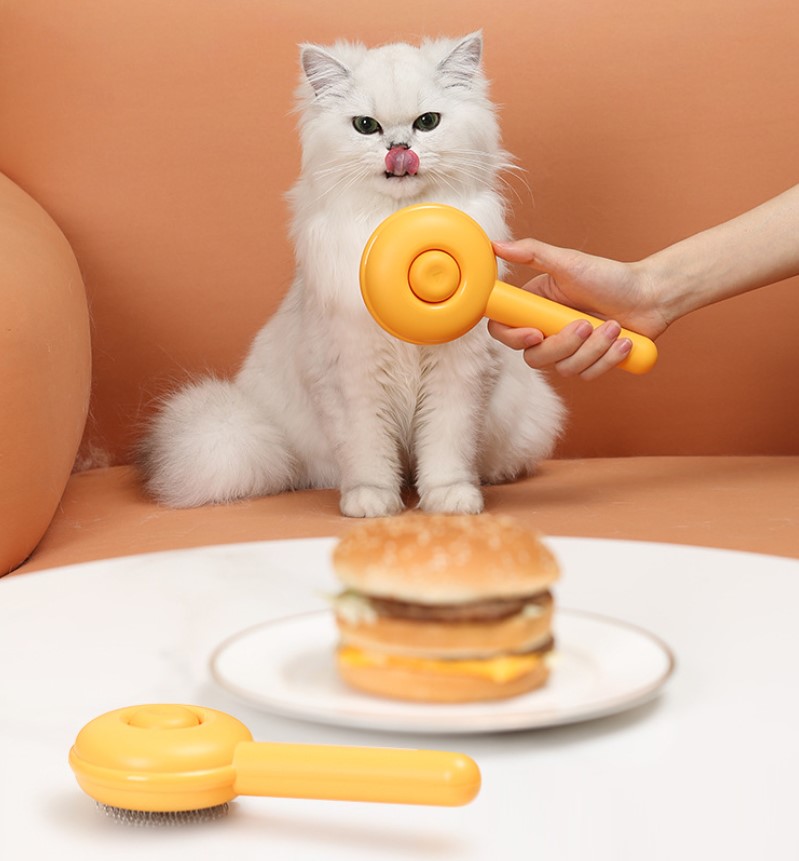 Hamburger Şekilli Otomatik Temizlenen Evcil Hayvan Fırçası