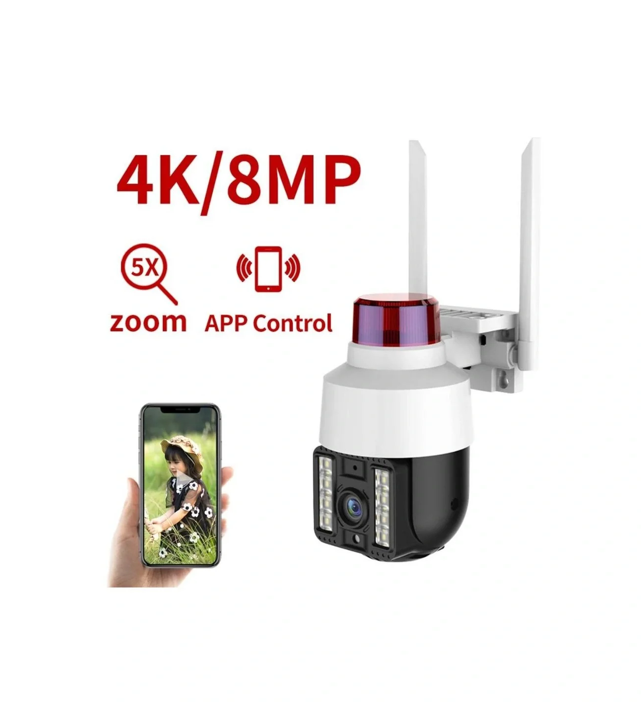 INT-CMR21 SD-kart destekli Hareketli Sesli Gece Renkli PTZ Akıllı Wifi Güvenlik Kamerası