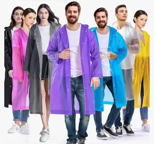 Kadın Erkek Yağmurluk Kapüşonlu Çıtçıtlı Eva Raincoat