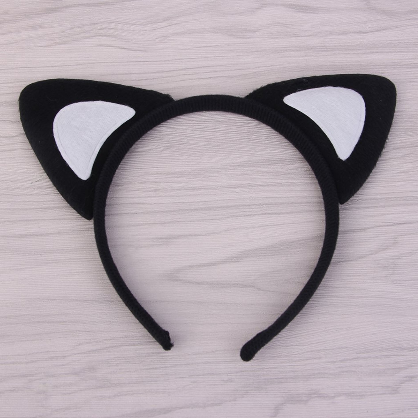 Kedi Kulak Taç Siyah İçi Beyaz Renk Pofuduk 15X17 cm
