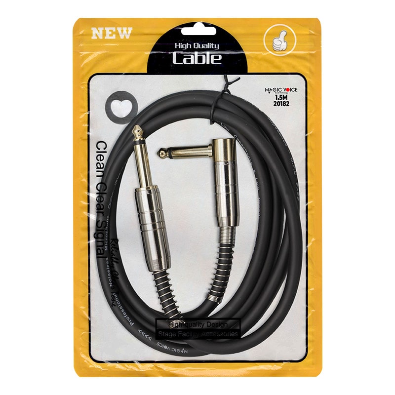 LD377 6.3MM MONO ERKEK + 6.3MM L TİP MONO ERKEK 1.5 METRE KABLO