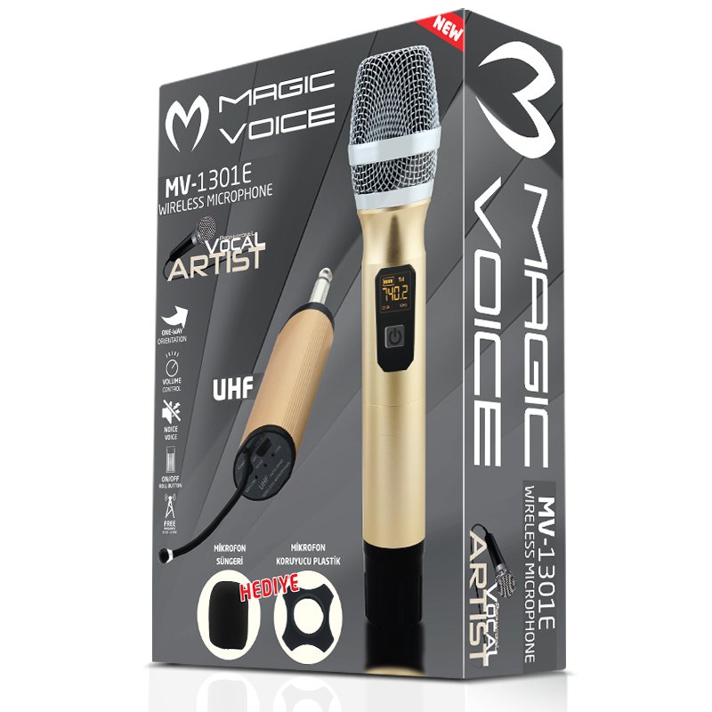 MAGICVOICE MV-1301E UHF EKRANLI 1 EL KABLOSUZ TELSİZ MİKROFON (81)