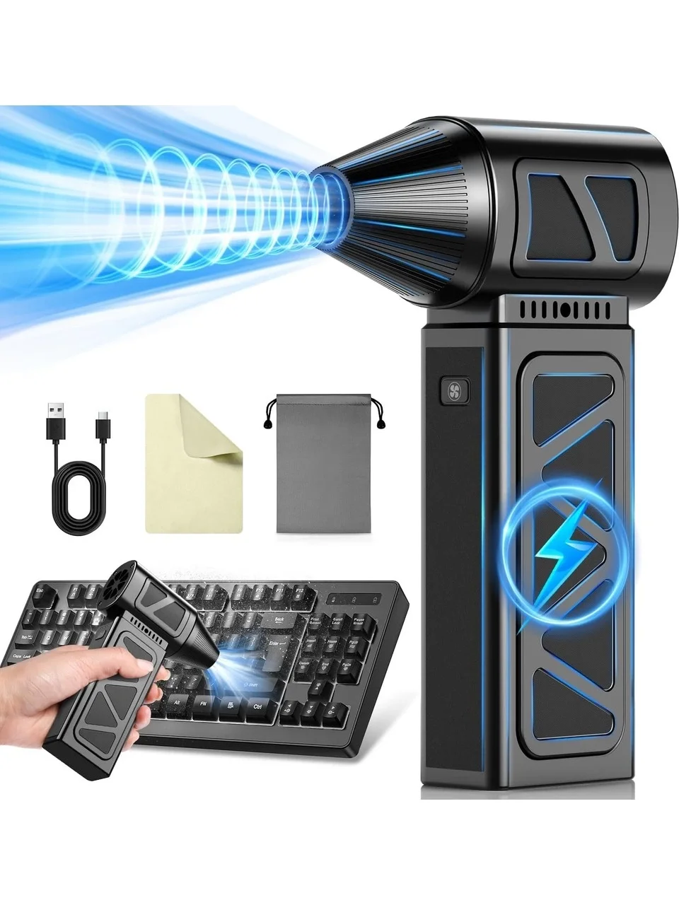 Mega Turbo Üfleyici Elektrikli Şiddetli Fan Hava Kompresör 130.000RPM Mangal Barbekü Fanı