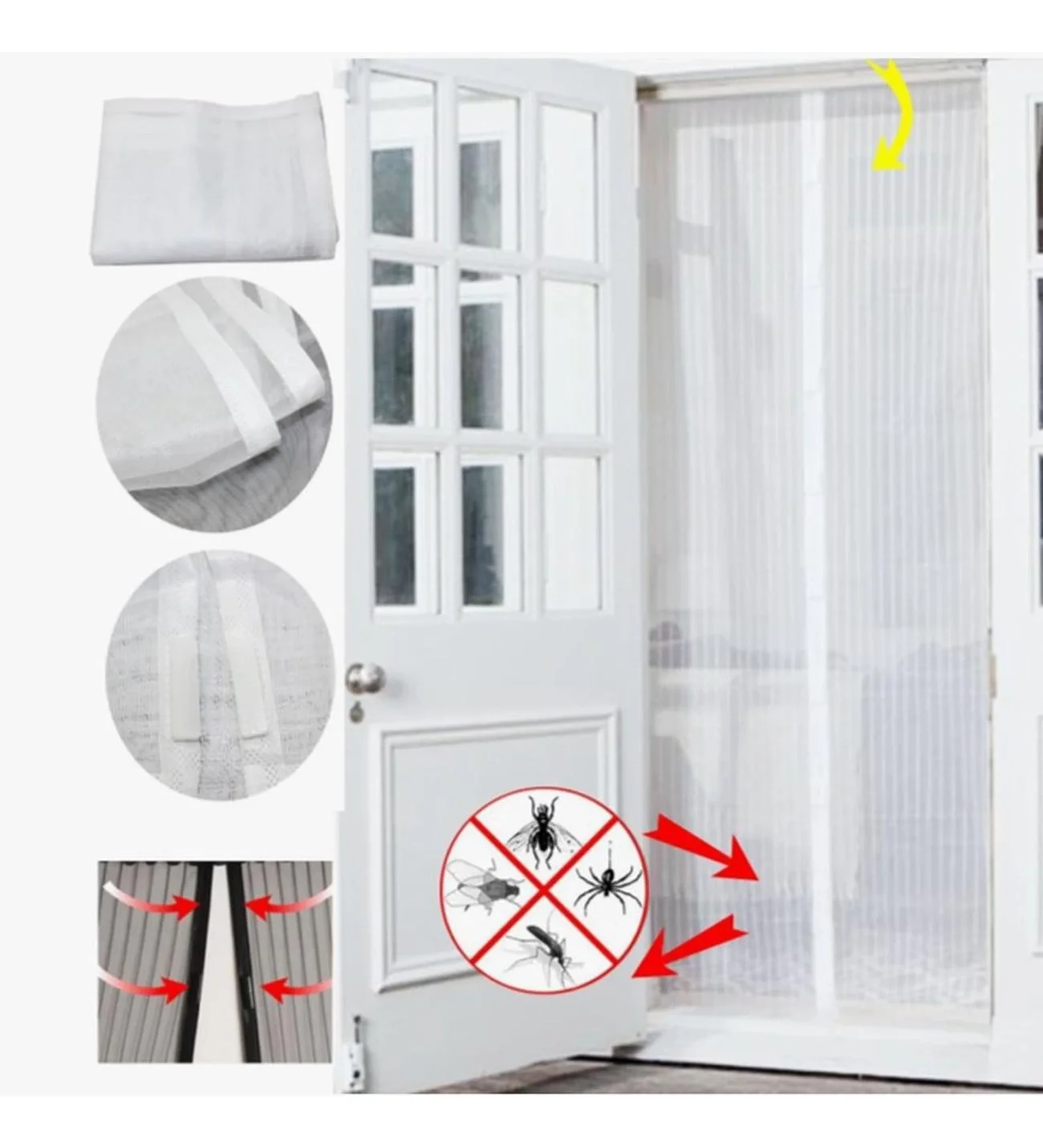 Mıknatıslı Kapı Sinekliği Tül Perde 105 x 210 cm