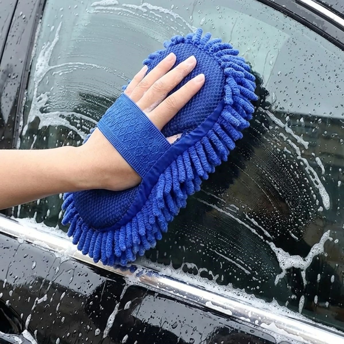 Mikrofiber Oto Yıkama Eldiveni – Kalın Süngerli Araç Temizleme Bezi, Araba Yıkama Eldiveni